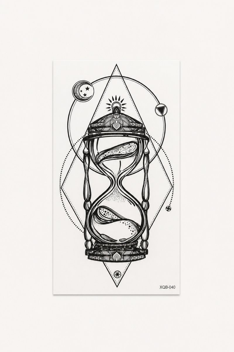 Temp-Tattoo 20-06 „Sanduhr" — Klein, ≈ 20 cm